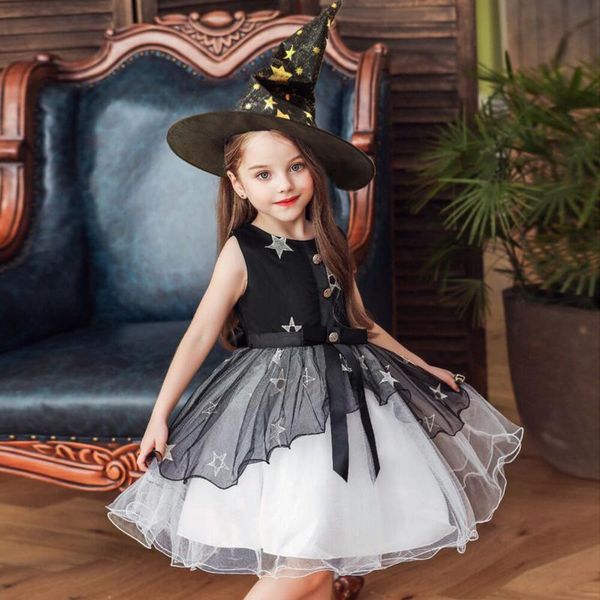 girl's dresses kids clothes girls children for star printed ball gown princess dress vestidos formales disfraz halloween niña, Red;yellow