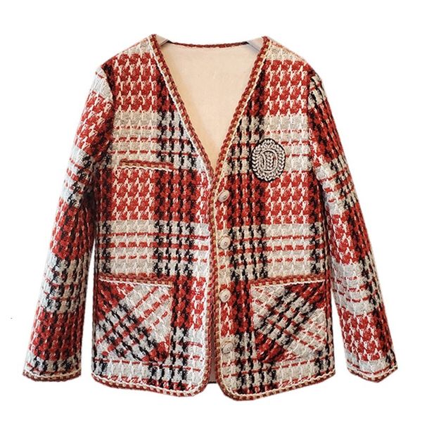 chic winter spring french vintage women tweed plaid jacket europe sweet ladies grid wind coat female outerwear, Black;brown
chic winter spring french vintage women tweed plaid jacket europe sweet ladies grid wind coat female outerwear, Black;brown