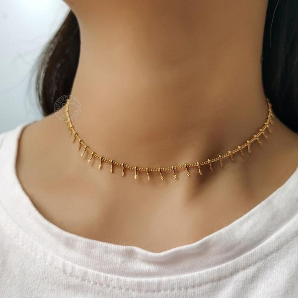 chokers trendy clavicle chain for women gold color stainless steel centipede link choker necklace length adjustable jewelry gift ldn269, Golden;silver
chokers trendy clavicle chain for women gold color stainless steel centipede link choker necklace length adjustable jewelry gift ldn269, Golden;silver