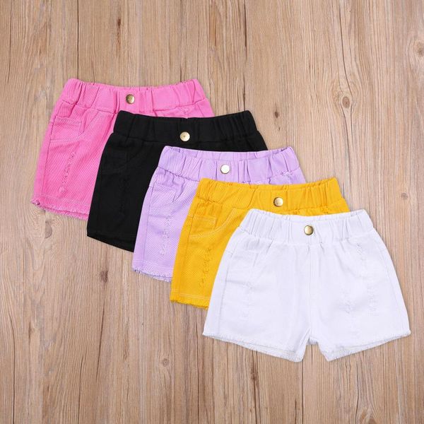 summer kids fashion casual denim shorts girls solid color high elastic waist ripped jeans short pants for 2-8 years, Black
summer kids fashion casual denim shorts girls solid color high elastic waist ripped jeans short pants for 2-8 years, Black