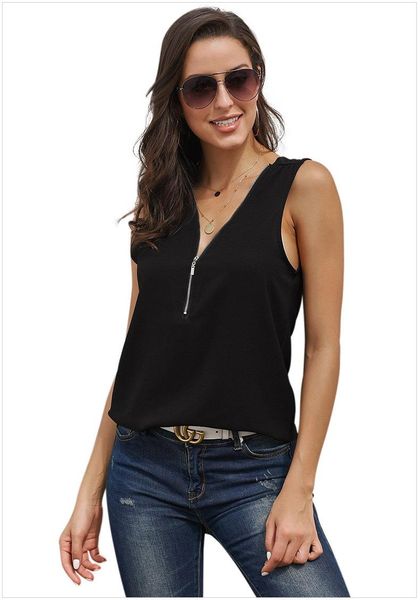 women's tanks & camis cawa summer fashion v-neck casual solid color sleeveless zipper loose plus size tank vest, White
women's tanks & camis cawa summer fashion v-neck casual solid color sleeveless zipper loose plus size tank vest, White