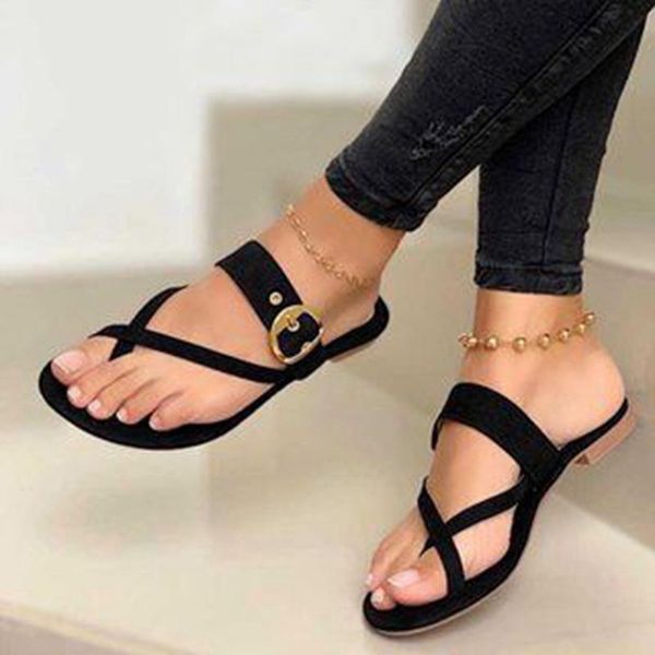 women flat sandals hellow out golden leisure ladies shoes buckle clip toe women's durable chaussures zapatos de mujer, Black
women flat sandals hellow out golden leisure ladies shoes buckle clip toe women's durable chaussures zapatos de mujer, Black