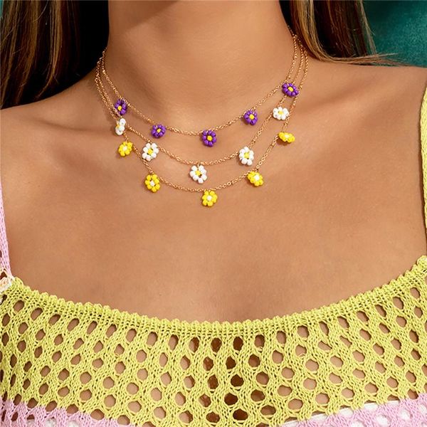 pendant necklaces boho colorful daisy necklace for women girl metal purple yellow flower multilayer statement jewelry collares, Silver
pendant necklaces boho colorful daisy necklace for women girl metal purple yellow flower multilayer statement jewelry collares, Silver