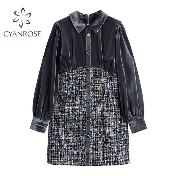 tweed spliced flannel dresses women office lady long sleeve spring work lapel button vestidos elegant korean formal frocks 210515, Black;gray
tweed spliced flannel dresses women office lady long sleeve spring work lapel button vestidos elegant korean formal frocks 210515, Black;gray