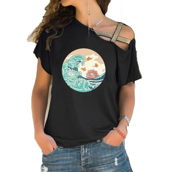 women's t-shirt summer t shirt women large plus size s-5xl sea print graphi tshirts short sleeve casual irregular skew cross bandage te, White
women's t-shirt summer t shirt women large plus size s-5xl sea print graphi tshirts short sleeve casual irregular skew cross bandage te, White
