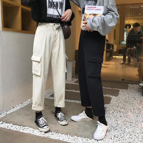 women's jeans female students straight leg high waist denim pants with large pockets plus size women trousers vintage cargo1, Blue
women's jeans female students straight leg high waist denim pants with large pockets plus size women trousers vintage cargo1, Blue