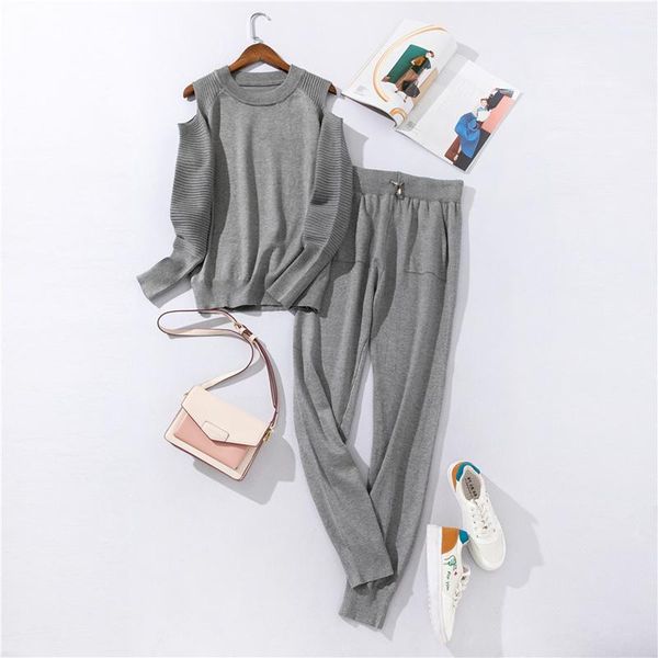 two piece dress autumn winter knitted tracksuit o-neck off shoulder sweatshirts casual women clothing 2 set knit pant sporting suit female, White
two piece dress autumn winter knitted tracksuit o-neck off shoulder sweatshirts casual women clothing 2 set knit pant sporting suit female, White