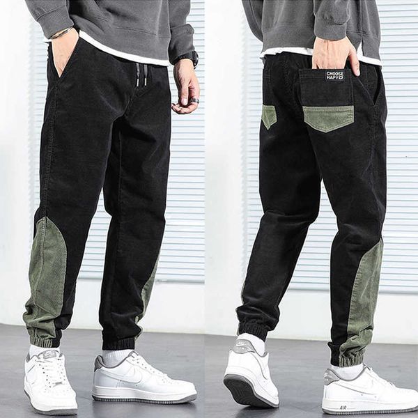 men's jeans autumn ly fashion men spliced designer casual corduroy cargo pants overalls streetwear hip hop jogger wide leg trouser, Blue
men's jeans autumn ly fashion men spliced designer casual corduroy cargo pants overalls streetwear hip hop jogger wide leg trouser, Blue