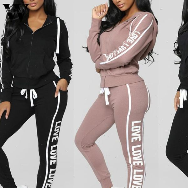 womens tracksuits women tracksuit autumn stripe sport suit two pieces zipper hooded sweatershirt long pant set 2pcs sportwear 924, Gray
womens tracksuits women tracksuit autumn stripe sport suit two pieces zipper hooded sweatershirt long pant set 2pcs sportwear 924, Gray