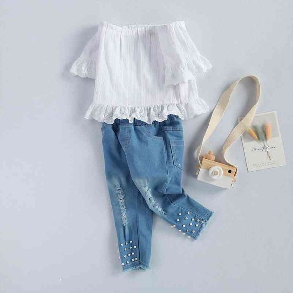 1-6y toddler kids baby girls clothes sets white t-shirt denim long pants jeans outfits set
1-6y toddler kids baby girls clothes sets white t-shirt denim long pants jeans outfits set