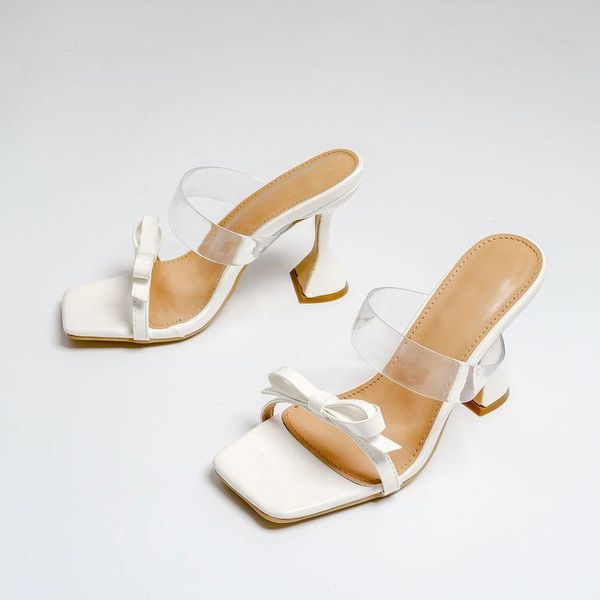square toe ladies slippers transparent pvc high heels fashion bow-knot slides sandals woman dress party shoes women pumps 35-42, Black
square toe ladies slippers transparent pvc high heels fashion bow-knot slides sandals woman dress party shoes women pumps 35-42, Black