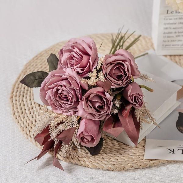 decorative flowers & wreaths simulation rose dry bouquet artificial silk flower decoration home table roses fake wedding plants with grass
decorative flowers & wreaths simulation rose dry bouquet artificial silk flower decoration home table roses fake wedding plants with grass