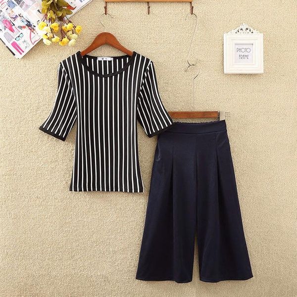 summer 2 pieces sets women o-neck striped shirt casual wide leg pants outfit clothing suits women's tracksuits, Gray
summer 2 pieces sets women o-neck striped shirt casual wide leg pants outfit clothing suits women's tracksuits, Gray