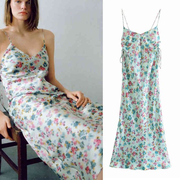 za summer women camisole dress shirring floral printed v neck dresses party vestido elegant girls backless causal outfits 210422, Black;gray
za summer women camisole dress shirring floral printed v neck dresses party vestido elegant girls backless causal outfits 210422, Black;gray