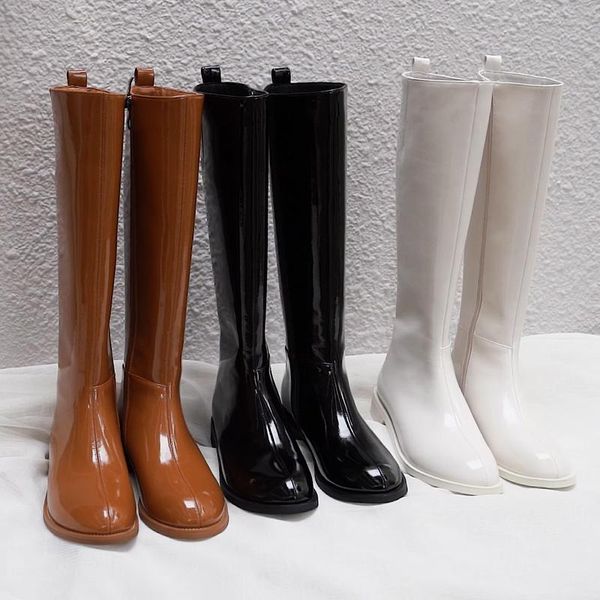 boots 2021 autumn winter genuine leather women the knee knight mirror flash fashion shoes european motorcycle, Black
boots 2021 autumn winter genuine leather women the knee knight mirror flash fashion shoes european motorcycle, Black