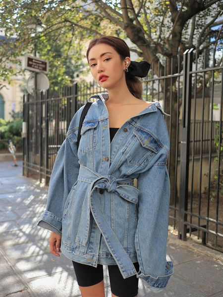 women's jackets 2021 streetwear denim jacket for women lapel long sleeve high waist lace up bandage female korean fashion vintage cloth, Black;brown
women's jackets 2021 streetwear denim jacket for women lapel long sleeve high waist lace up bandage female korean fashion vintage cloth, Black;brown