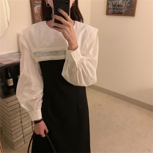 chic ruffles autumn sweet loose shirts+ casual long dresses office lady suits all match two piece sets 210525, White
chic ruffles autumn sweet loose shirts+ casual long dresses office lady suits all match two piece sets 210525, White