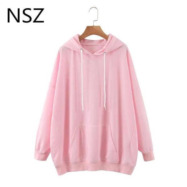 women's hoodies & sweatshirts nsz women oversized harajuku hoodie hooded jacket loose tracksuits pullovers sportwear high fashion stree, Black