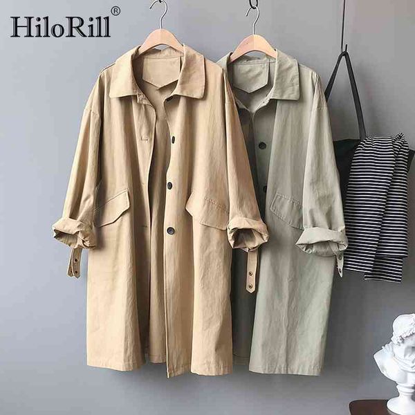 long trench coat for women loose cotton overcoat with pockets solid single breasted casual windbreaker outerwear 210508, Tan;black
long trench coat for women loose cotton overcoat with pockets solid single breasted casual windbreaker outerwear 210508, Tan;black