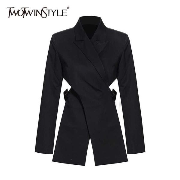 twotyle casual patchwork women blazer notched long sleeve high waist waistless irregular suits female fashion clothing 210930, White;black
twotyle casual patchwork women blazer notched long sleeve high waist waistless irregular suits female fashion clothing 210930, White;black