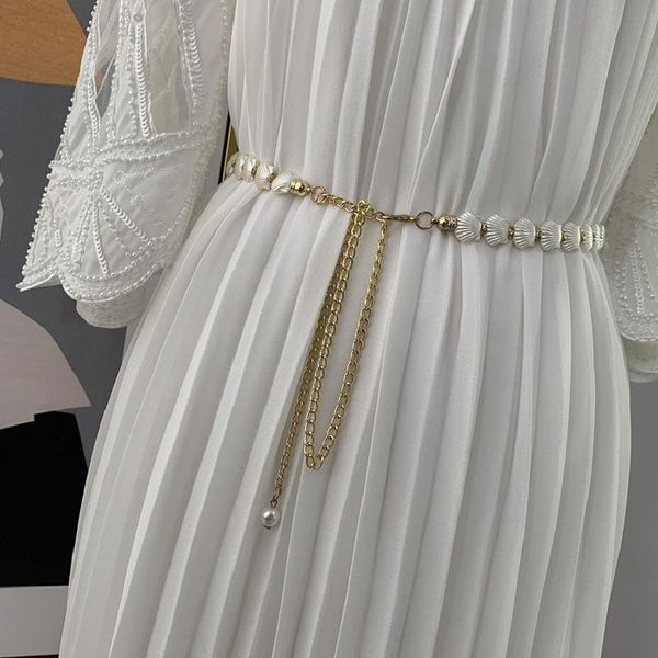 shells waistbands fashion women corset belt dress waist chains metal accessories long chain pearl belts, Black;brown
shells waistbands fashion women corset belt dress waist chains metal accessories long chain pearl belts, Black;brown