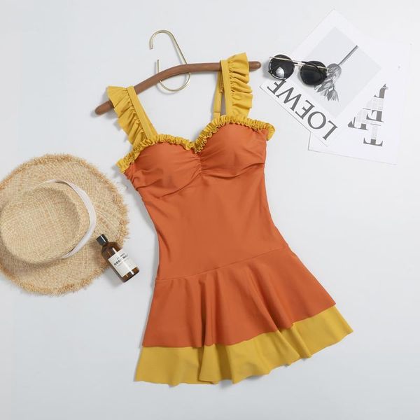 one piece swimdress women ruffle shoulder swimwear solid swimsuit push up bathing suit monokini summer beachdress 2021 one-piece suits
one piece swimdress women ruffle shoulder swimwear solid swimsuit push up bathing suit monokini summer beachdress 2021 one-piece suits