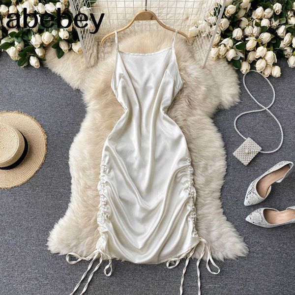 summer women spaghetti strap dress elegant ruffled drawstring bodycon dress 210715, Black;gray
summer women spaghetti strap dress elegant ruffled drawstring bodycon dress 210715, Black;gray