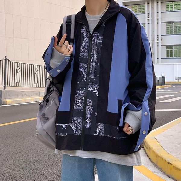 men's jackets japanese retro cashew color block stand autumn jacket mens and womens harajuku streetwear oversize loose casual coat, Black;brown
men's jackets japanese retro cashew color block stand autumn jacket mens and womens harajuku streetwear oversize loose casual coat, Black;brown