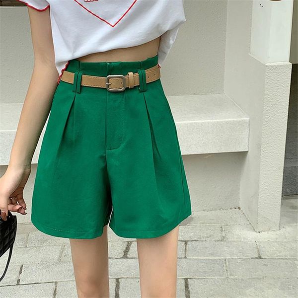 women's shorts solid ruffle high waist casual women street botton summer with belt fashion green office bottom, White;black
women's shorts solid ruffle high waist casual women street botton summer with belt fashion green office bottom, White;black