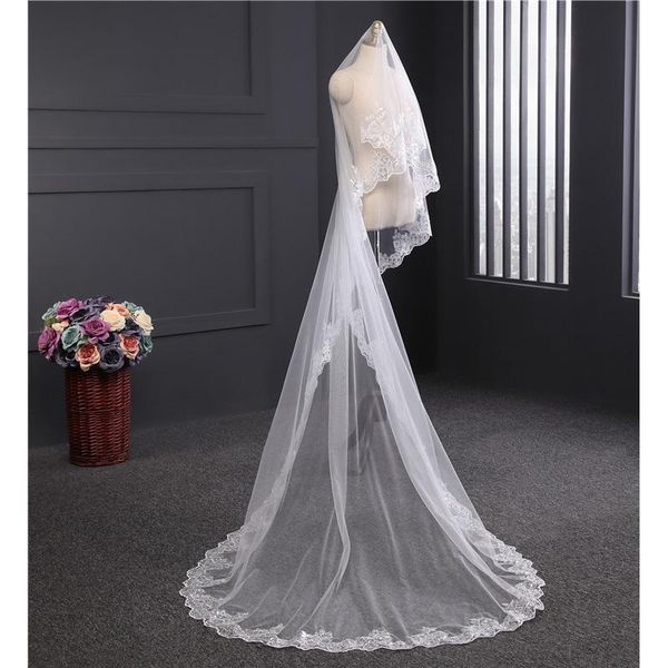 bridal veils lan ting bride one-tier lace applique edge wedding veil chapel 53 sequin satin flower appliques tulle, Black
bridal veils lan ting bride one-tier lace applique edge wedding veil chapel 53 sequin satin flower appliques tulle, Black