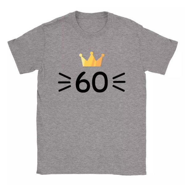 60 crown mens t-shirt 60th birthday celebration gift present, White;black
60 crown mens t-shirt 60th birthday celebration gift present, White;black