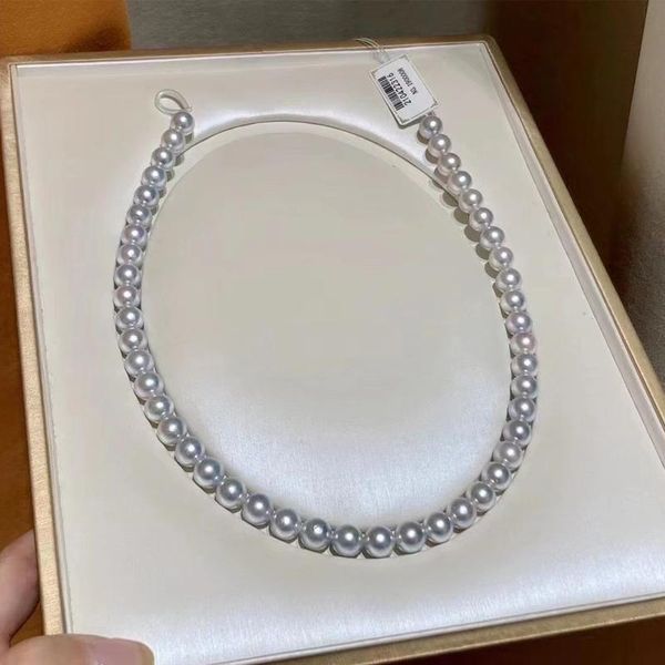 chains hengsheng pearls necklaces fine jewelry,natural ocean akoya 8-9mm round gray peals for women, Silver
chains hengsheng pearls necklaces fine jewelry,natural ocean akoya 8-9mm round gray peals for women, Silver