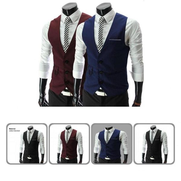 men's suits & blazers stylish suit waistcoat buttons closure trendy men business vest formal, White;black
men's suits & blazers stylish suit waistcoat buttons closure trendy men business vest formal, White;black