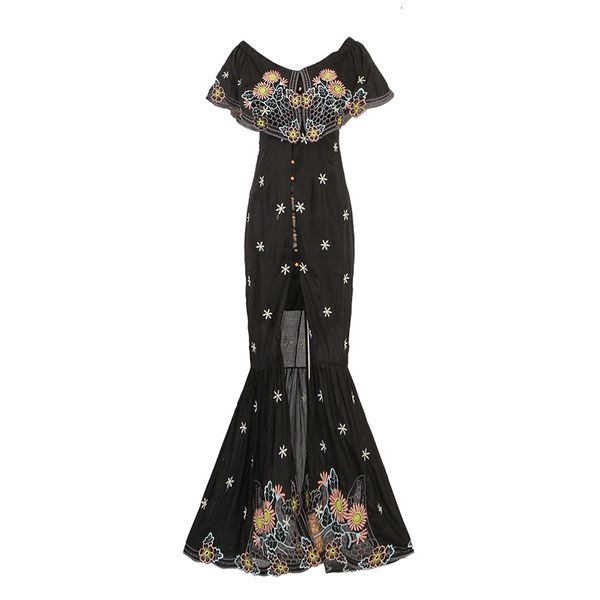 dresses embroidery patchwork women slash neck off shoulder half sleeve high waist slim split maxi es female 2021, Black;gray
dresses embroidery patchwork women slash neck off shoulder half sleeve high waist slim split maxi es female 2021, Black;gray