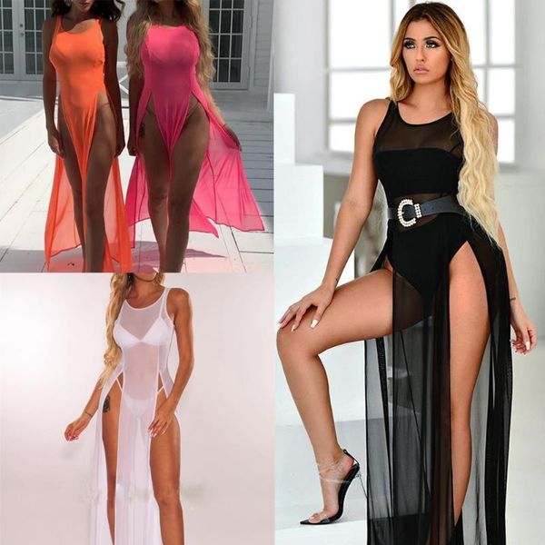 women's swimwear women o neck sleveless beach long dress bikini cover-ups kaftan holiday sleeveless erotic dresses, White;black
women's swimwear women o neck sleveless beach long dress bikini cover-ups kaftan holiday sleeveless erotic dresses, White;black
