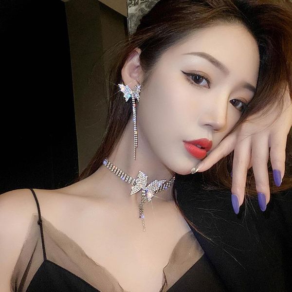 charm butterfly rhinestone choker necklaces for women temperament tassel clavicle chain wedding prom jewelry gift chokers, Golden;silver
charm butterfly rhinestone choker necklaces for women temperament tassel clavicle chain wedding prom jewelry gift chokers, Golden;silver