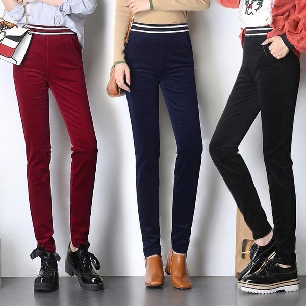 women's pants & capris corduroy plus velvet trousers thickening elastic waist size casual women' pencil, Black;white
women's pants & capris corduroy plus velvet trousers thickening elastic waist size casual women' pencil, Black;white
