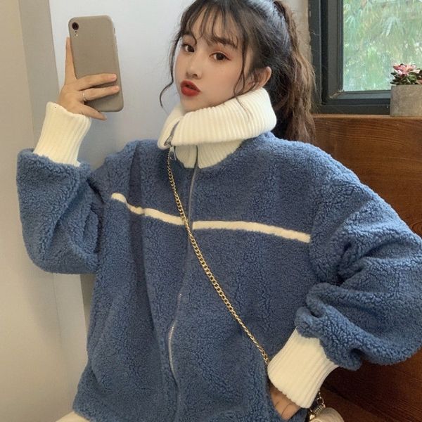 women's fur & faux autumn and winter new korean version of loose lamb-like high collar sweater female harajuku plus velvet thick c, Black
women's fur & faux autumn and winter new korean version of loose lamb-like high collar sweater female harajuku plus velvet thick c, Black