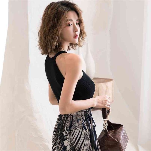 women crop off shoulder stretchy knitted tank female sleveless vest halter casual summer for 210607, White
women crop off shoulder stretchy knitted tank female sleveless vest halter casual summer for 210607, White
