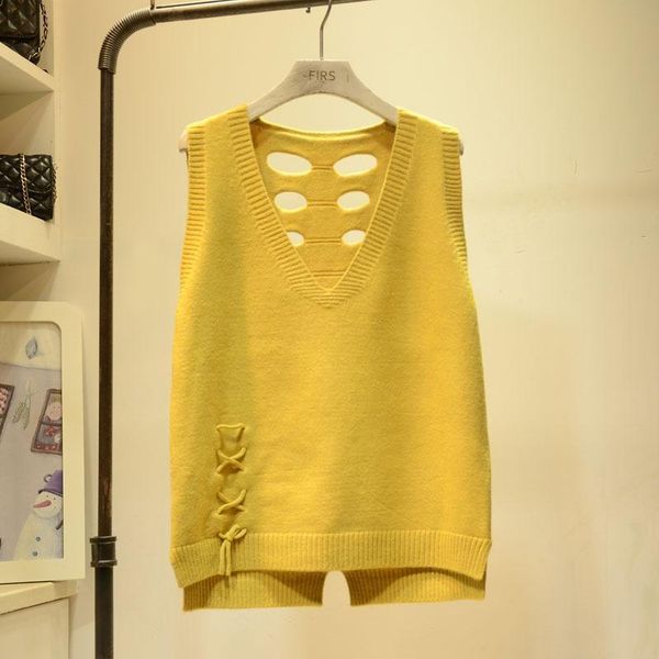 women's sweaters women spring autumn korean style outcoat knitted vests female hollowing lace up sweater vest ladies fashion solid pull, White;black
women's sweaters women spring autumn korean style outcoat knitted vests female hollowing lace up sweater vest ladies fashion solid pull, White;black