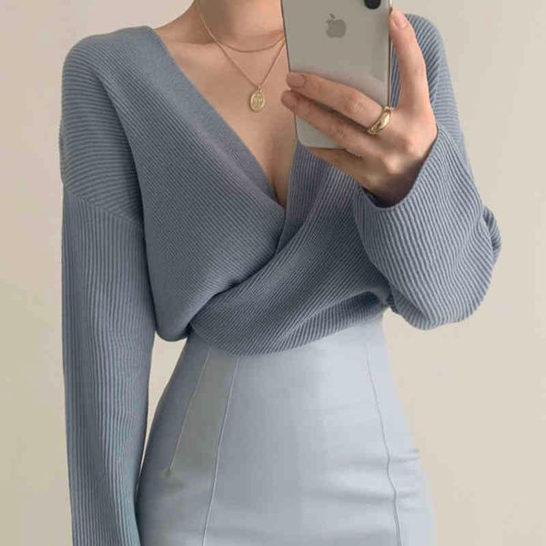 women's sweaters jumpers autumn all-match blue v neck cross long sleeve sweater knit shirts korean fashion pull femme sueters mujer kw, White;black
women's sweaters jumpers autumn all-match blue v neck cross long sleeve sweater knit shirts korean fashion pull femme sueters mujer kw, White;black