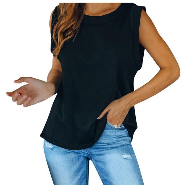 women's blouses & shirts plus size womens and fashion round neck solid sleeveless loose tank blouse blusas mujer de moda 2021, White
women's blouses & shirts plus size womens and fashion round neck solid sleeveless loose tank blouse blusas mujer de moda 2021, White
