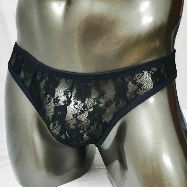 lace fishnet bikini briefs protruding pockets men's see-through underwear, Black;white
lace fishnet bikini briefs protruding pockets men's see-through underwear, Black;white
