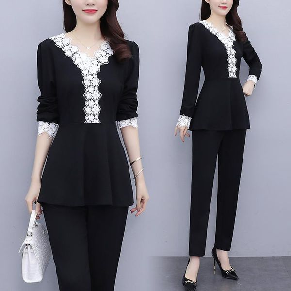 women's two piece pants large size women 2 set and splicing lace woman suits lady suit office outfits coustume femme, White
women's two piece pants large size women 2 set and splicing lace woman suits lady suit office outfits coustume femme, White