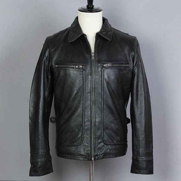 men's leather & faux genuine black men cowskin motorcycle jacket slim fit short biker male real coat
men's leather & faux genuine black men cowskin motorcycle jacket slim fit short biker male real coat