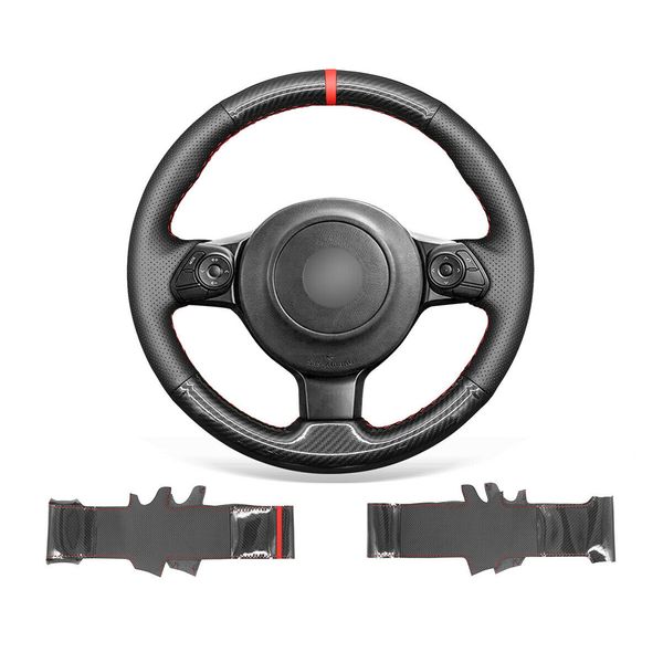 car steering wheel cover warp for toyota 86 non-slip durable black perforated leather pu carbon fiber red thread
car steering wheel cover warp for toyota 86 non-slip durable black perforated leather pu carbon fiber red thread
