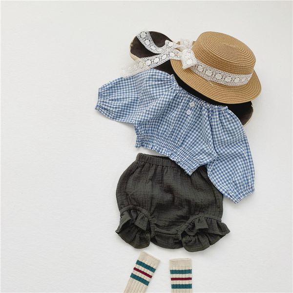 clothing sets summer baby girls 2-pcs long sleeves plaid shirts + ruffles shorts children clothes e5021 otw9, White
clothing sets summer baby girls 2-pcs long sleeves plaid shirts + ruffles shorts children clothes e5021 otw9, White