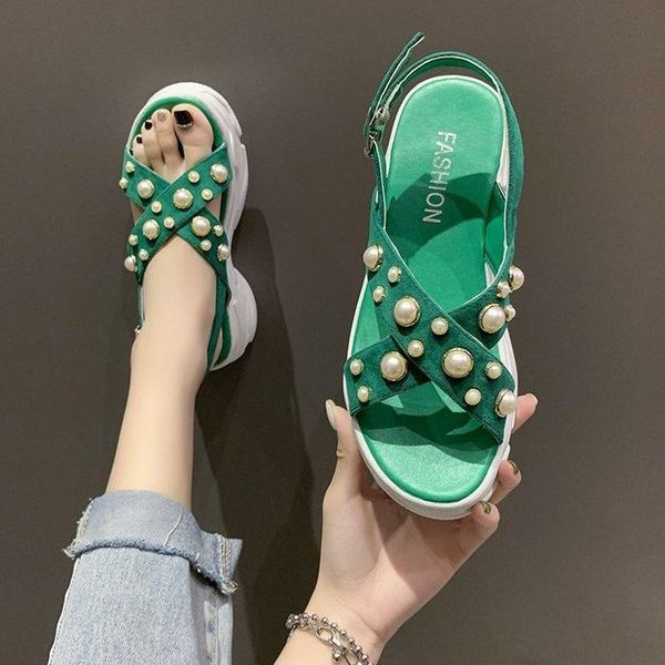 summer pearl decoration women sandals fashion thick bottom buckle strap ladies shoes casual cross women's dress, Black
summer pearl decoration women sandals fashion thick bottom buckle strap ladies shoes casual cross women's dress, Black