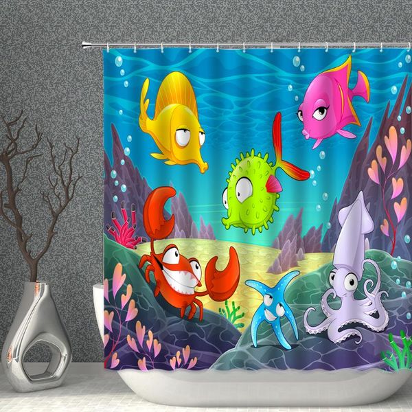 cute cartoon underwater world animal shower curtain waterproof polyester fabric goldfish dolphin household decoration with hook curtains
cute cartoon underwater world animal shower curtain waterproof polyester fabric goldfish dolphin household decoration with hook curtains