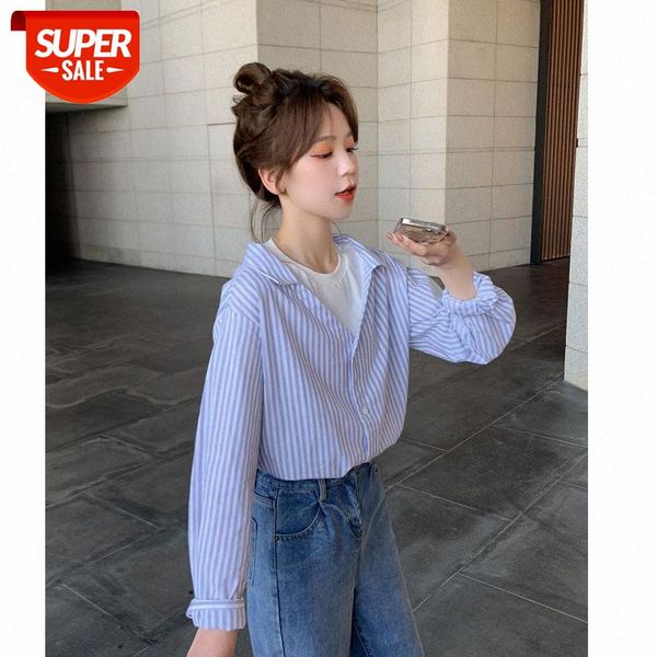 net celebrity with striped shirt fake two pieces of women's casual slim hedging long-sleeved #is8a, White
net celebrity with striped shirt fake two pieces of women's casual slim hedging long-sleeved #is8a, White